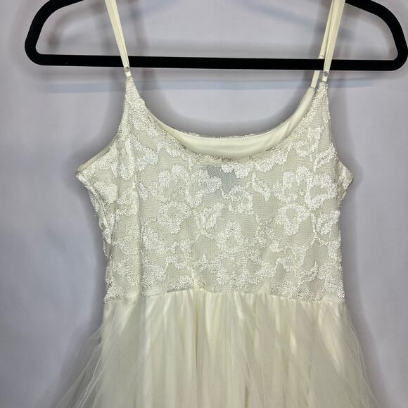 Windsor Cream Lace Tulle Dress, Sleeveless Fit & Flare Formal Party L - Picture 11 of 11